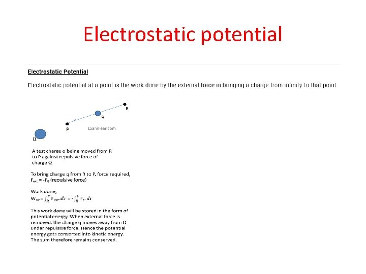 Electrostatic potential 