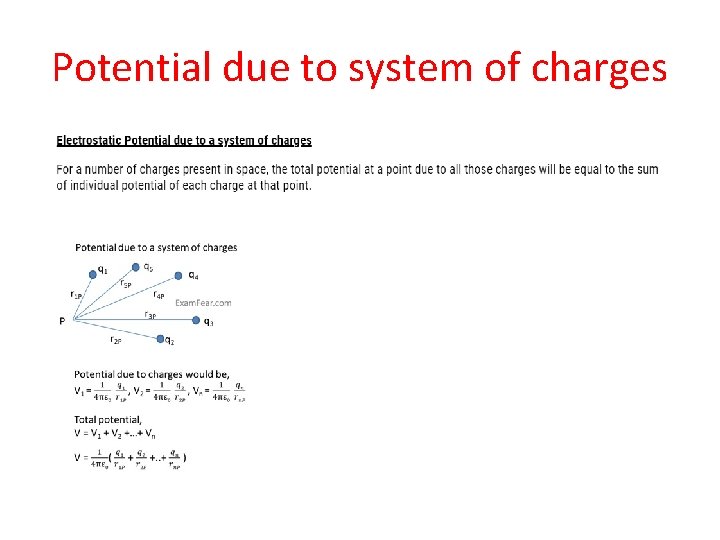 Potential due to system of charges 