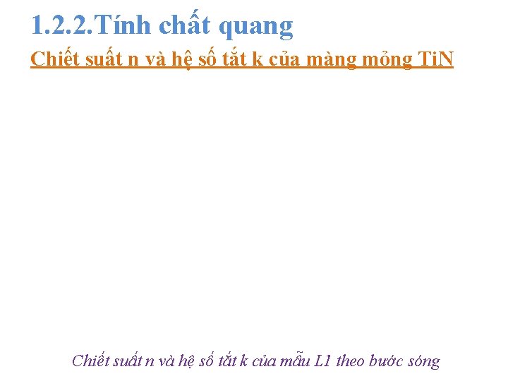 1. 2. 2. Tính chất quang Chiết suất n và hệ số tắt k