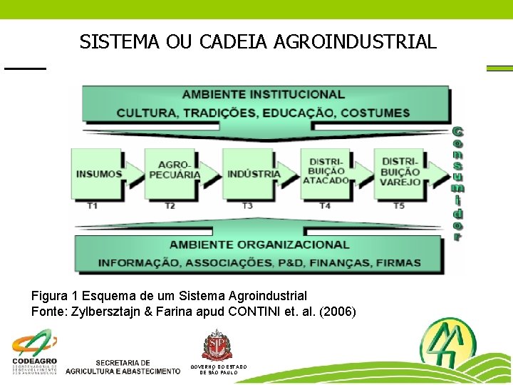 SISTEMA OU CADEIA AGROINDUSTRIAL Figura 1 Esquema de um Sistema Agroindustrial Fonte: Zylbersztajn &