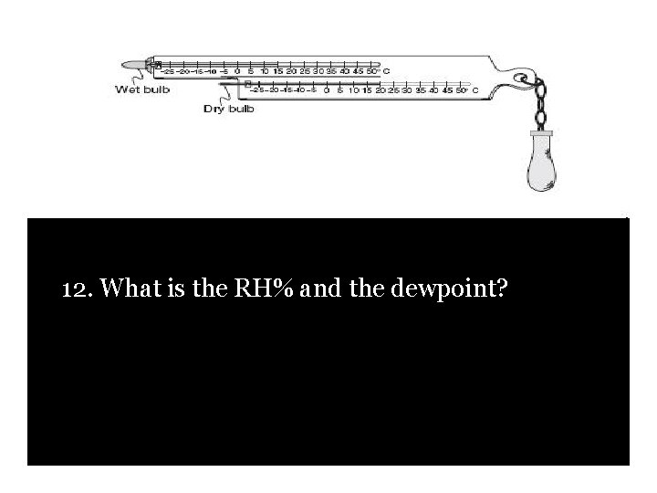 11. 12. What is the RH% and the dewpoint? 