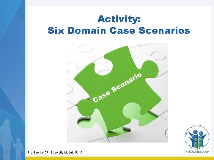 Activity: Six Domain Case Scenarios Pre-Service CPI Specialty Module 5. 1. 5 