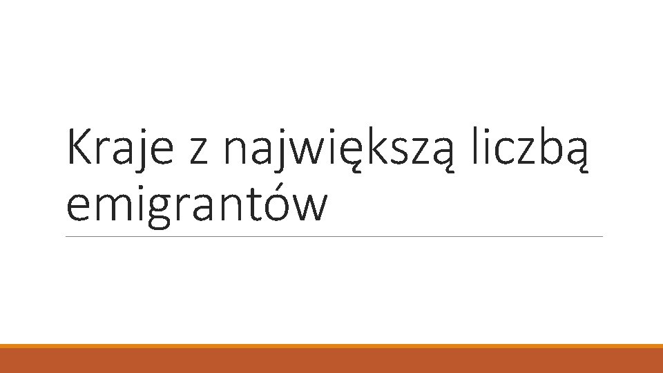 Kraje z największą liczbą emigrantów 