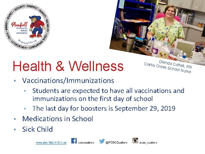 Health & Wellness • Clarks Glenda Coffelt Creek Schoo , RN l Nurse Vaccinations/Immunizations