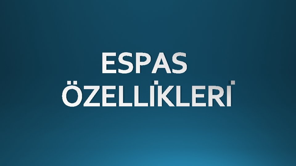 ESPAS ÖZELLİKLERİ ESPAS ÖZELLİKLERİ