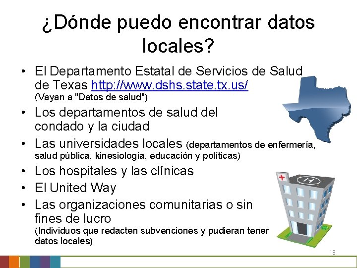 ¿Dónde puedo encontrar datos locales? • El Departamento Estatal de Servicios de Salud de ¿Dónde puedo encontrar datos locales? • El Departamento Estatal de Servicios de Salud de