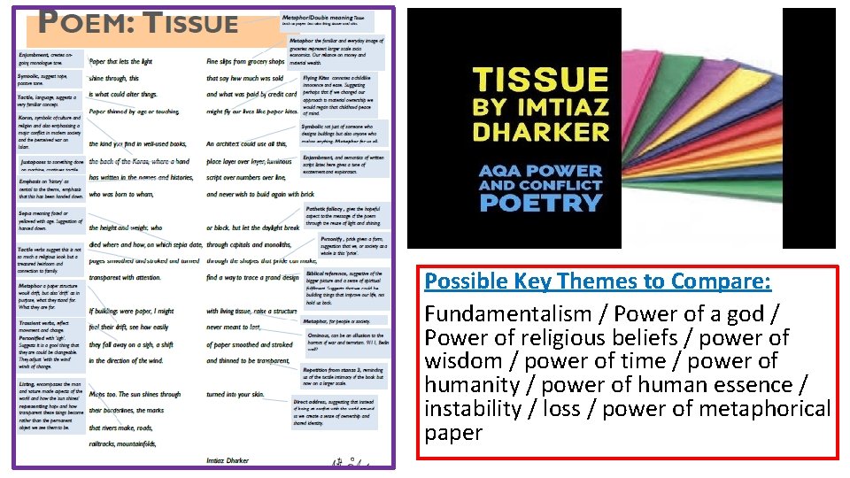 Possible Key Themes to Compare: Fundamentalism / Power of a god / Power of