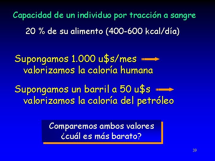 Capacidad de un individuo por tracción a sangre 20 % de su alimento (400