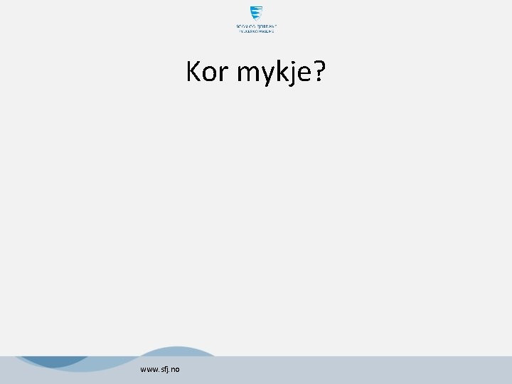 Kor mykje? www. sfj. no Kor mykje? www. sfj. no