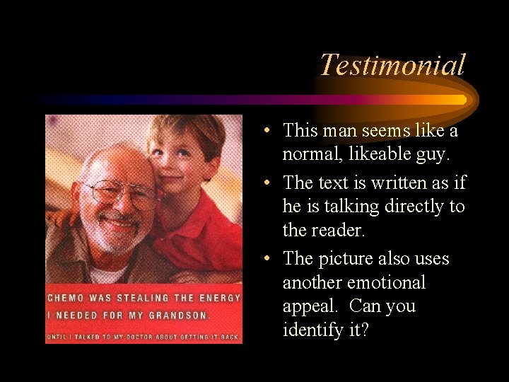 Testimonial • This man seems like a normal, likeable guy. • The text is Testimonial • This man seems like a normal, likeable guy. • The text is
