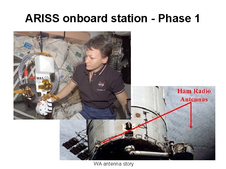 ARISS onboard station - Phase 1 WA antenna story 