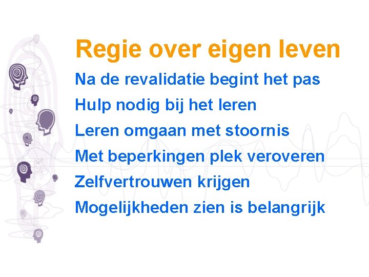 Regie over eigen leven Na de revalidatie begint het pas Hulp nodig bij het