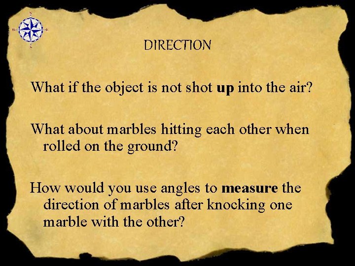 DIRECTION What if the object is not shot up into the air? What about