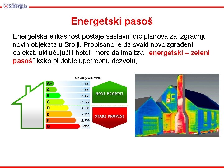 Energetski pasoš Energetska efikasnost postaje sastavni dio planova za izgradnju novih objekata u Srbiji.