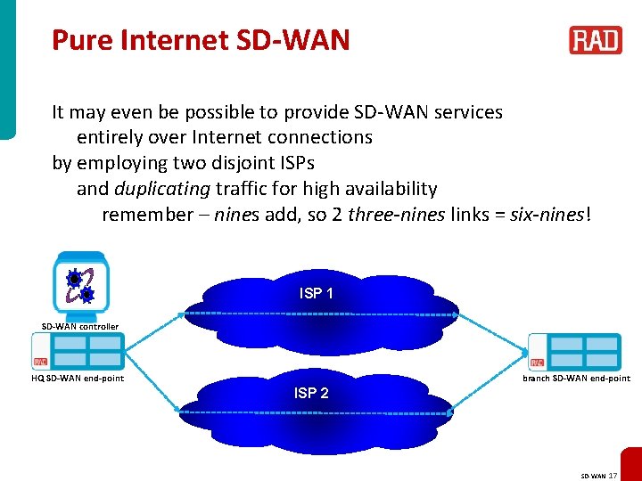 Pure Internet SD-WAN It may even be possible to provide SD-WAN services entirely over