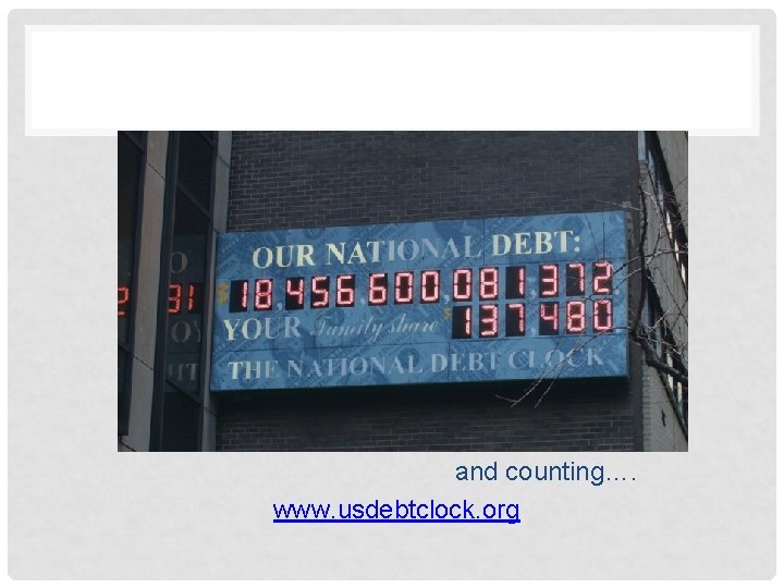 and counting…. www. usdebtclock. org 