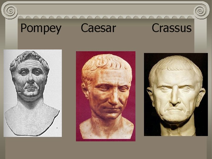 Pompey Caesar Crassus 