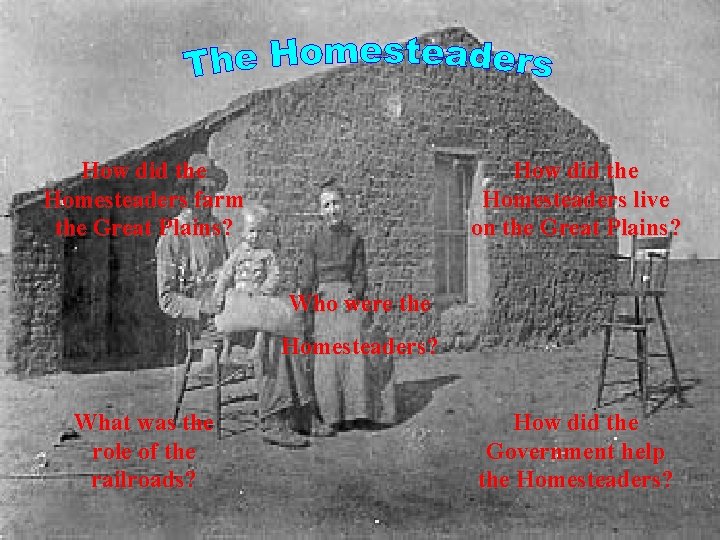 How did the Homesteaders farm the Great Plains? How did the Homesteaders live on
