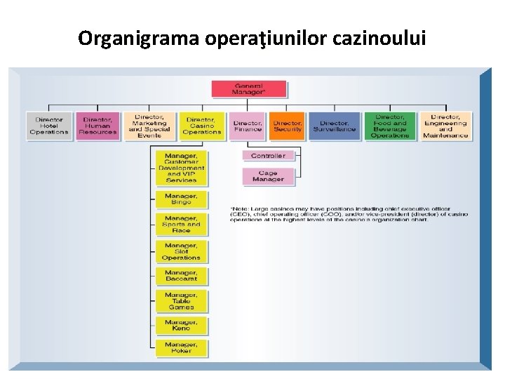 Organigrama operaţiunilor cazinoului 