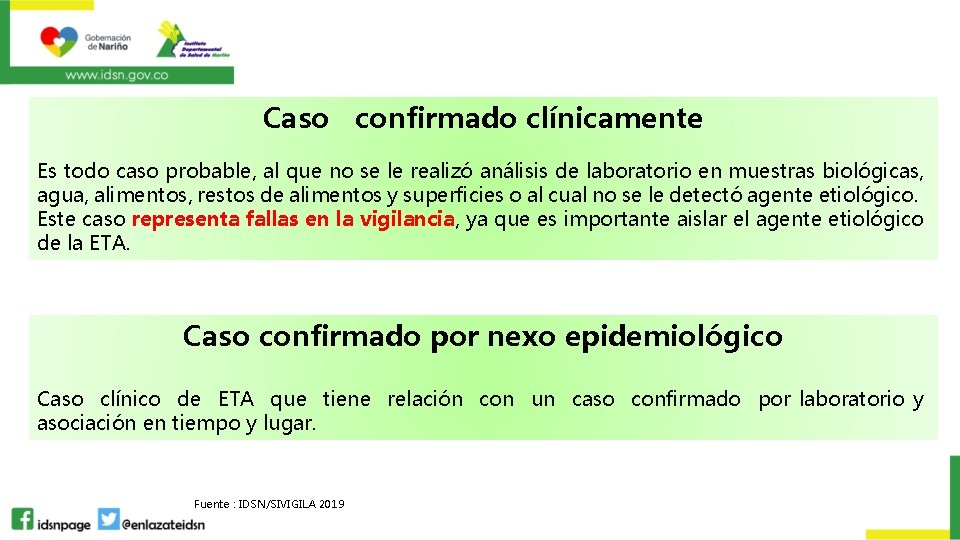 Caso confirmado clínicamente Es todo caso probable, al que no se le realizó análisis