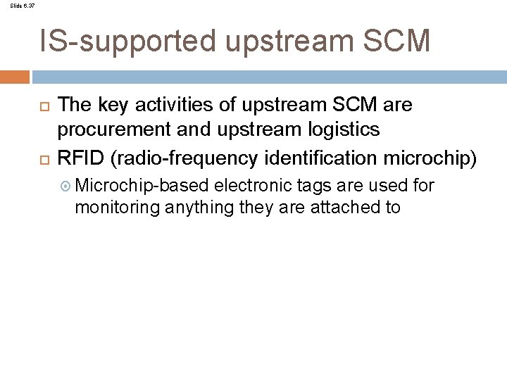 Slide 6. 37 IS-supported upstream SCM The key activities of upstream SCM are procurement