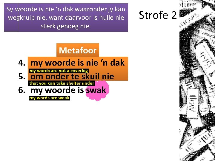 Sy woorde is nie ‘n dak waaronder jy kan wegkruip nie, want daarvoor is