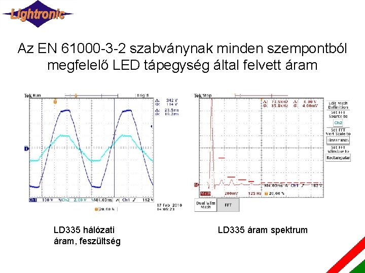 Az EN 61000 -3 -2 szabványnak minden szempontból megfelelő LED tápegység által felvett áram