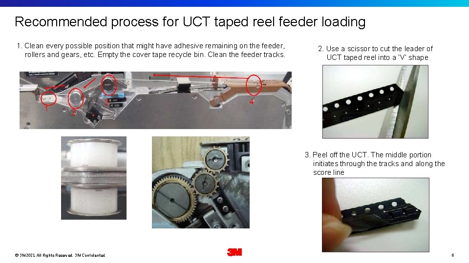 Recommended process for UCT taped reel feeder loading 1. Clean every possible position that