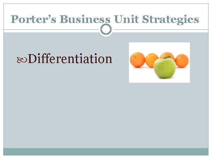 Porter’s Business Unit Strategies Differentiation 