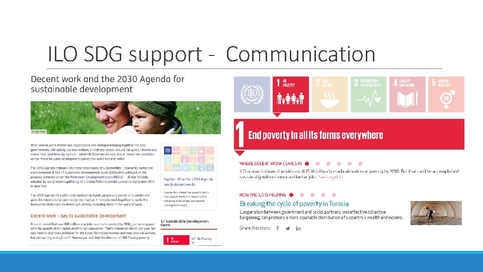 ILO SDG support - Communication 