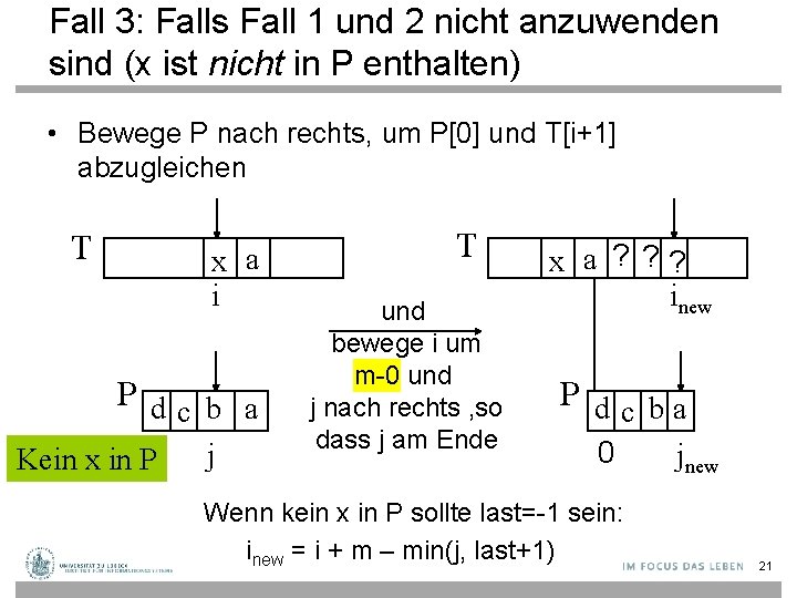 Fall 3: Falls Fall 1 und 2 nicht anzuwenden sind (x ist nicht in