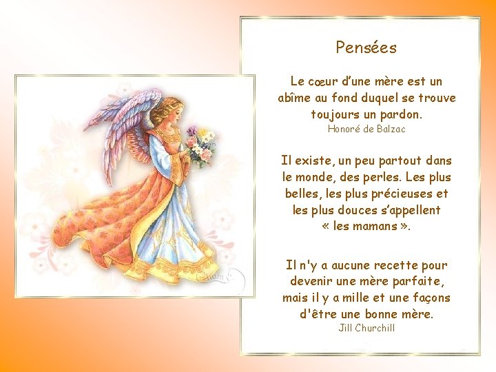 Pensées Le cœur d’une mère est un abîme au fond duquel se trouve toujours