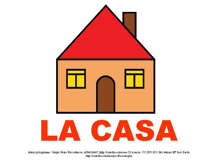 LA CASA Autor pictogramas: Sergio Palao Procedencia: ARASAAC (http: //catedu. es/arasaac/) Licencia: CC (BY-NC-SA)