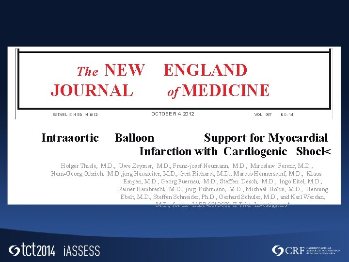 NEW JOURNAL The ESTABL IS H ED l. N 1812 Intraaortic ENGLAND of MEDICINE