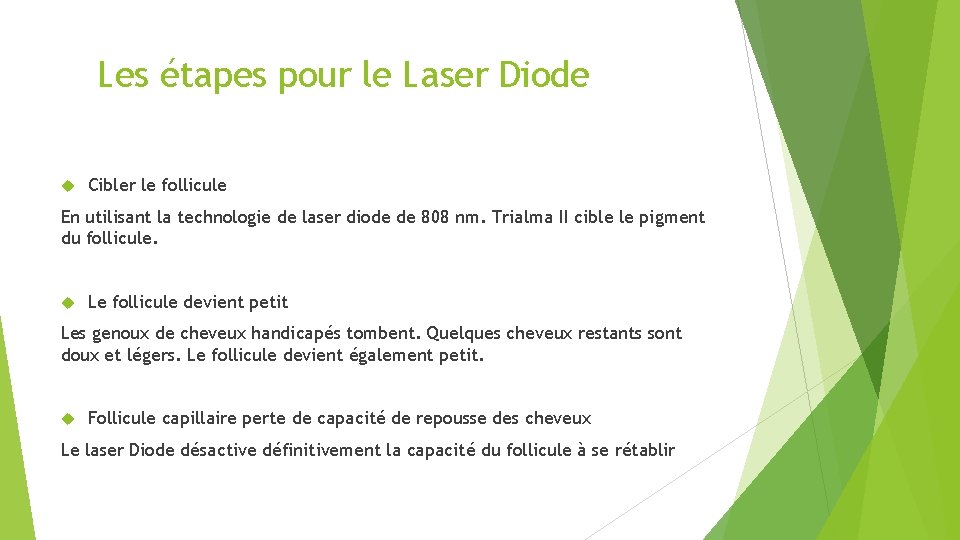 Les étapes pour le Laser Diode Cibler le follicule En utilisant la technologie de Les étapes pour le Laser Diode Cibler le follicule En utilisant la technologie de