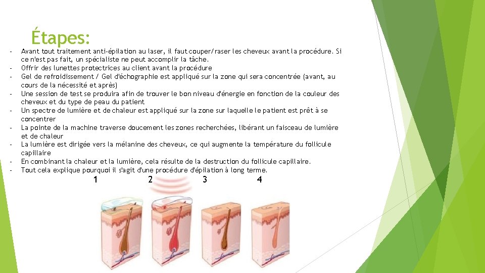 - Étapes: Avant tout traitement anti-épilation au laser, il faut couper/raser les cheveux avant - Étapes: Avant tout traitement anti-épilation au laser, il faut couper/raser les cheveux avant