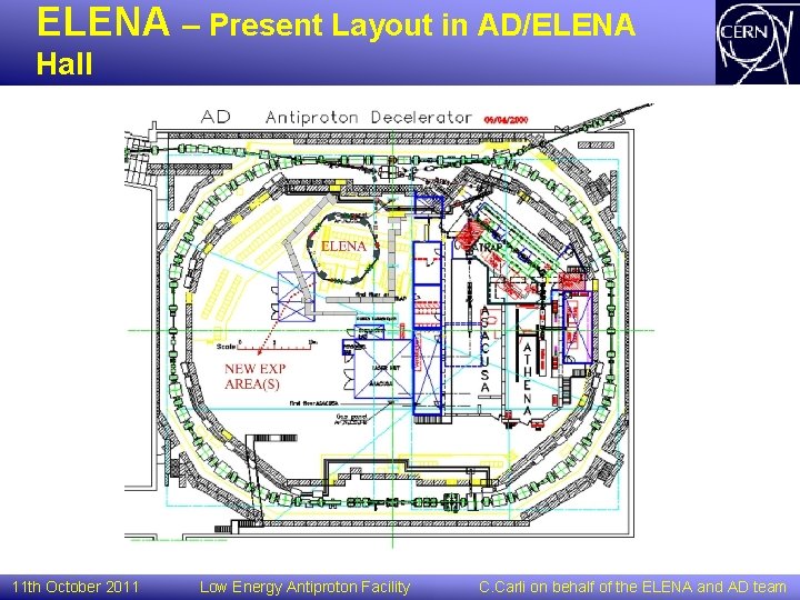 ELENA – Present Layout in AD/ELENA Hall 11 th October 2011 Low Energy Antiproton