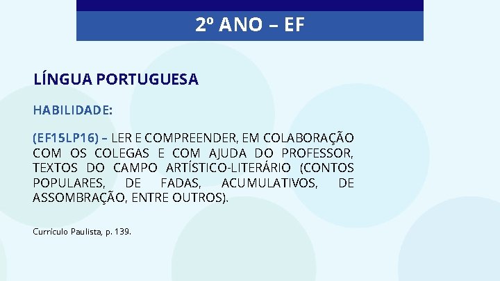 2 ANO EF LNGUA PORTUGUESA HABILIDADE EF 15