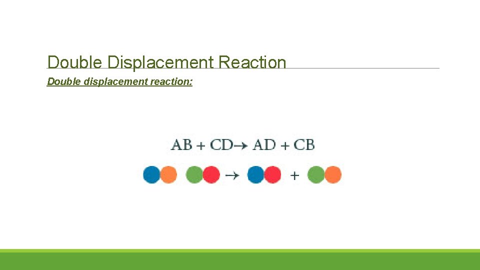 Double Displacement Reaction Double displacement reaction: 