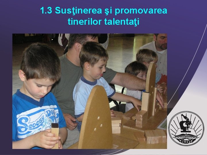 1. 3 Susţinerea şi promovarea tinerilor talentaţi 