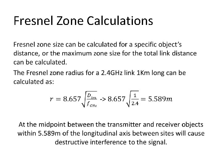 Fresnel Zone Calculations • 