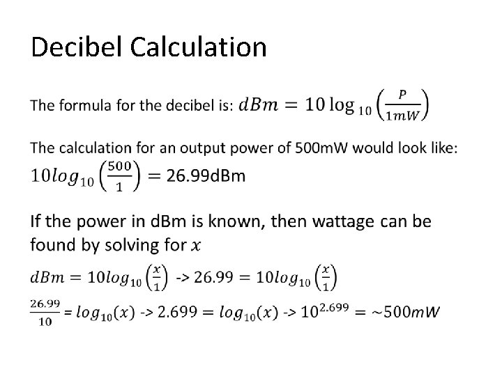 Decibel Calculation • 