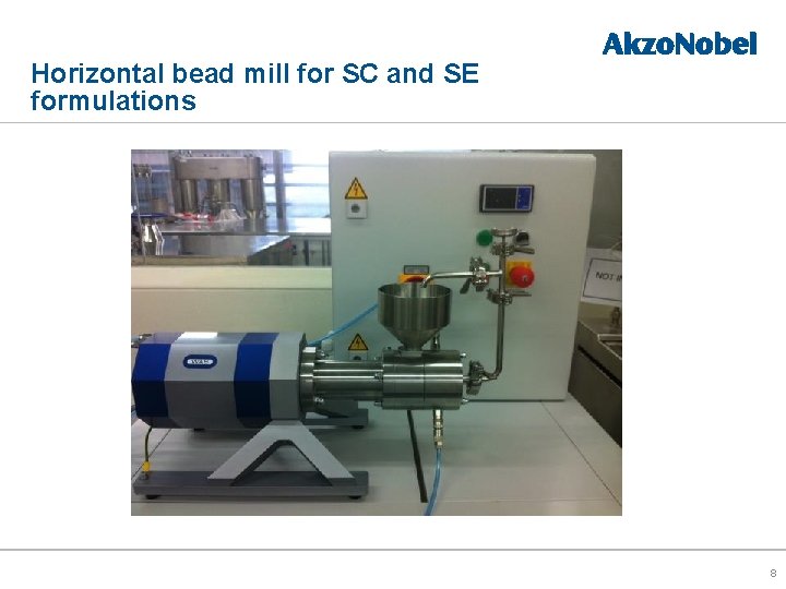 Horizontal bead mill for SC and SE formulations 8 