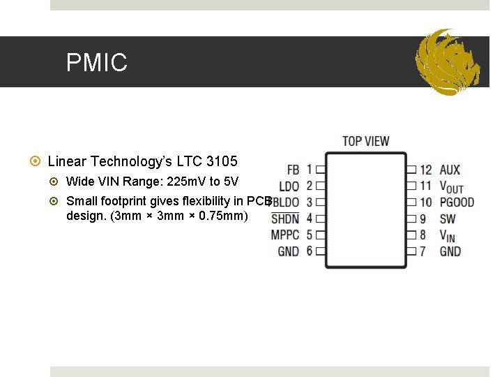 PMIC Linear Technology’s LTC 3105 Wide VIN Range: 225 m. V to 5 V