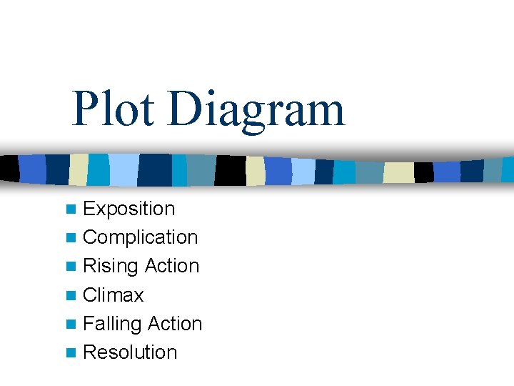 Plot Diagram Exposition n Complication n Rising Action n Climax n Falling Action n