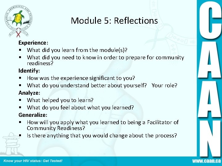 Module 5: Reflections Experience: § What did you learn from the module(s)? § What