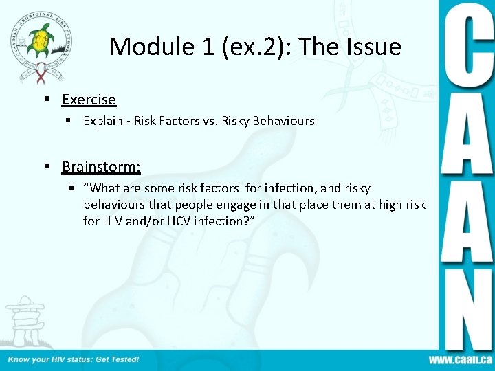 Module 1 (ex. 2): The Issue § Exercise § Explain - Risk Factors vs.