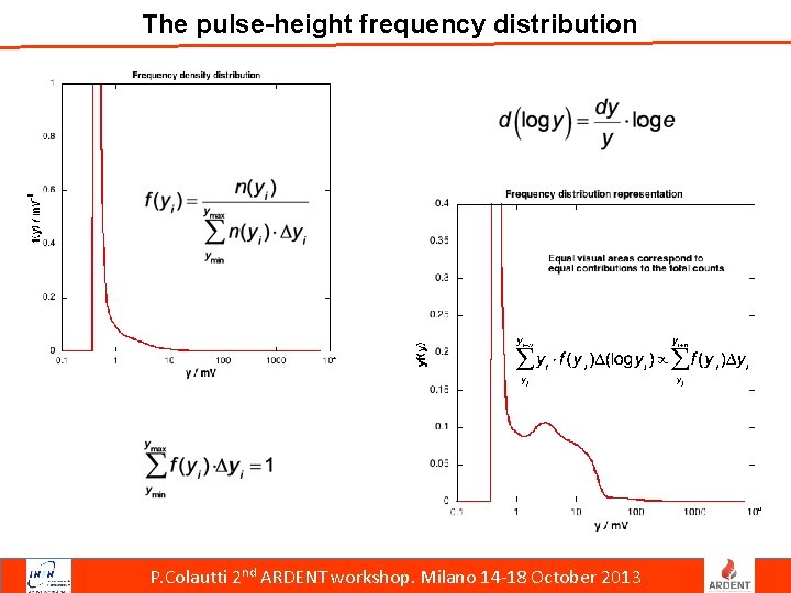 The pulse-height frequency distribution P. Colautti 2 nd ARDENT workshop. Milano 14 -18 October