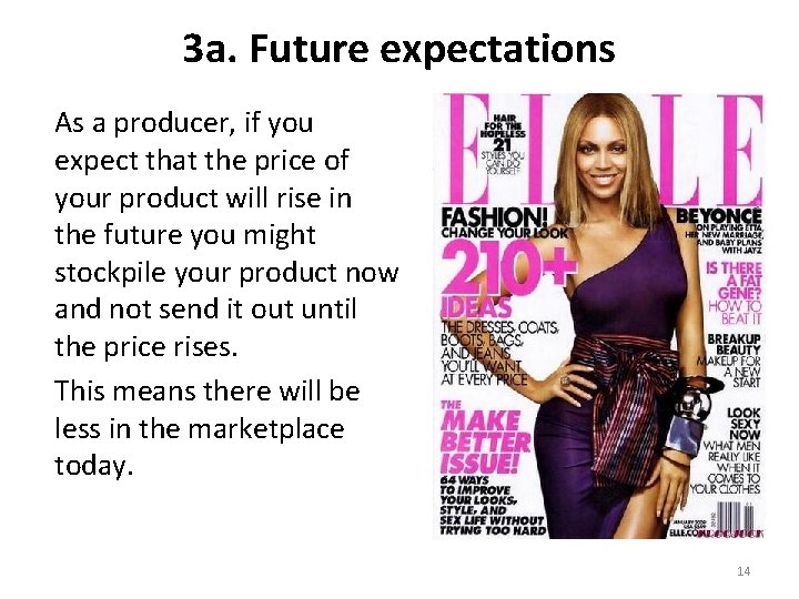 3 a. Future expectations As a producer, if you expect that the price of