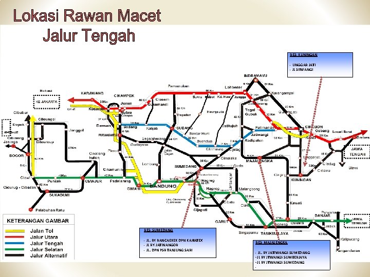 RES KUNINGAN - LINGGAR JATI - JL SIIWANGI Lokasi Rawan Macet Jalur Tengah RES